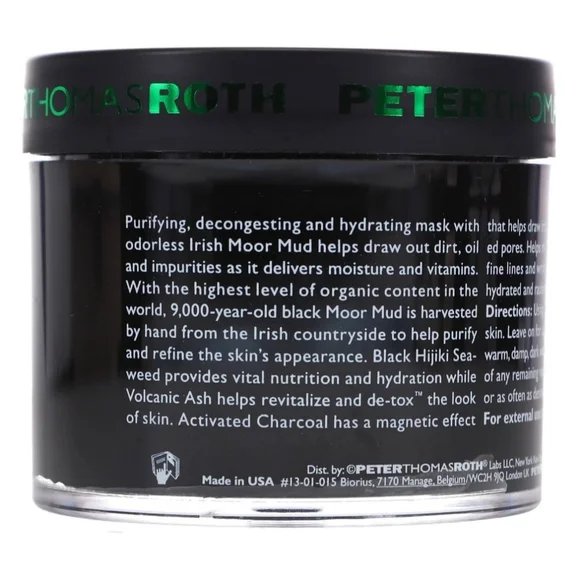 *Large Tub* Peter Thomas Roth Irish Moor Black Mud Mask 6.8oz MADE IN U.S.A. NWT